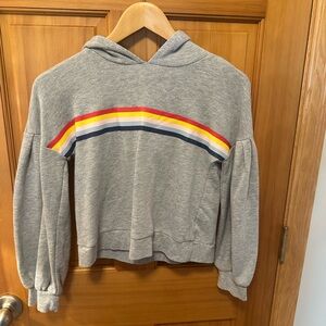Nordstrom Gray Hoodie with Colorful Stripe